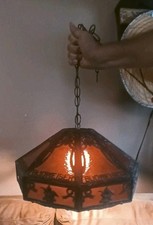 Vintage Tiffany Style  Budweiser Hanging Bar Light picture