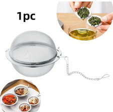 1 pc 304 Stainless Steel Tea Infuser Filter Ball with Chain Hook NEW picture