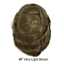 Mens Hair Replacement Ultra Thin Skin Toupee All Colors Hairpieces PU System Wig picture