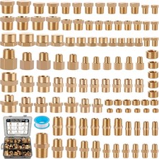 106PCS Brass Pipe Fittings Assortment Kit - 1/8