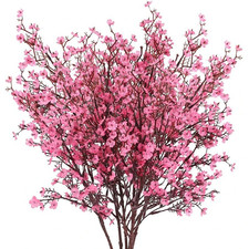 1pc Pink Artificial Cherry Blossom Flower Branch Faux Floral Stem Home Decor picture