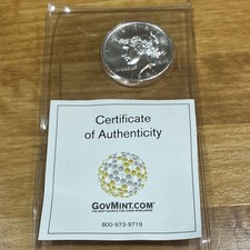 2 Oz Silver Liberty Round  In Plastic Sleeve With Certificate Of Authenticity picture