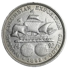 1892 Columbian Exposition Silver Half Dollar XF / AU FIRST MINTED COMMEMORATIVE picture