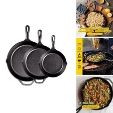 Lodge Pre-Seasoned Cast Iron Skillet Set - 8, 10.25 & 12 Inch picture