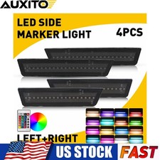 4X Smoked RGB LED Side Marker Lights Front Rear for 2008-2014 Dodge Challenger picture