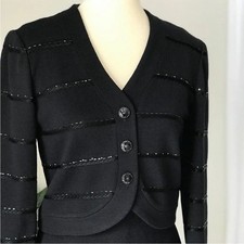 St. John Black Knit Cardigan picture
