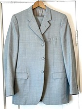 Vintage 1960s Italian Marzotto Mod 3-button Suit 38R 33x30 Blue-grey Herringbone picture