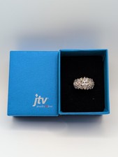 Gorgeous JTV 4.13ctw Diamond Simulant 18kt/Sterling Eterno Ring Size 10 picture