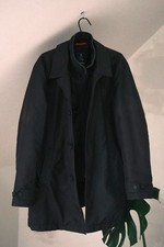Fay Men's Navy Blue Nylon Long Morning Coat Size L Made in Italy picture