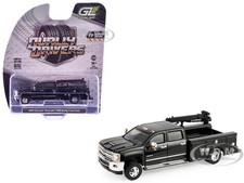 2016 CHEVROLET SILVERADO 3500 DUALLY CRANE TRUCK BLACK 1/64 GREENLIGHT 46170 D picture