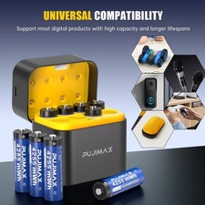 8 Pack 1.5v AA 4255mWh Rechargeable Lithium Battery with USB-C Smart Charger picture
