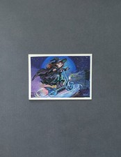 Halloween original aceo modern witch on scooter picture