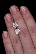 2 Ct Round Cut Natural Moissanite Stud Earrings 14k White Gold Plated picture