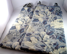 2 Pcs Waverly Home Garden Room Blue Floral Newport 2 Curtain Panels 42x84 picture