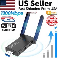 USB 3.0 Wireless WIFI Adapter 1300Mbps Long Range Dongle Dual Band 5Ghz Network picture
