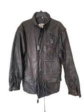 C’Zar Vintage 80’s Genuine Leather Jacket Black Coat Full Zip SZ 40 L GUC Rare picture