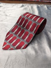 David Taylor Red Vintage Roman Colosseum Aqueduct Pillar Arch Necktie picture