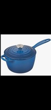 ~Le Creuset*New*1.75Qt*Signature*SaucePan*Enameled Cast Iron*MarseilleBlue* picture