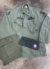 US Army Vietnam Poplin Jungle Jacket Special Forces Mike Force Med Short ARVN picture