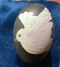 Hand-Painted “Emu Egg” with White Dove & Pink Bird Design picture