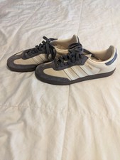 Women's Adidas Samba Sneaker Beige/Blue-Gray picture