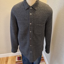 Relwen Bubble Knit Diamond Quilted Shirt Size Large EUC picture