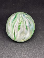 🔥 Huge Contemporary Handmade Green White Unsigned Marble 1.77” L10 picture