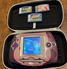 LeapFrog Leapster Learning Game System Console Purple Pink 3 Games and Case picture