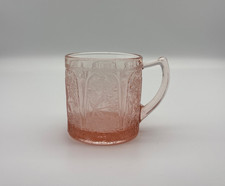 Rare Jeannette Pink Cherry Blossom Depression Glass Mug picture
