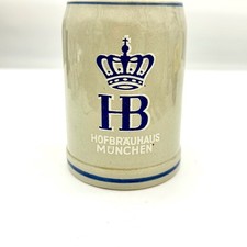 Hofbrauhaus Munchen HB Marzi Remy Stoneware Beer Stein Mug Blue Grey Vintage picture