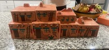Handmade Ceramic House Kitchen Canisters Southwest Decor vintage 1999 picture