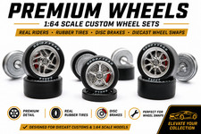 PREMIUM w/ DISK BRAKES (P) 1:64 Custom Wheels  Rubber Tires Diecast wheel swaps picture