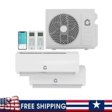 18000 BTU Dual Zone Mini Split Air Conditioner Ductless AC Heat Pump 9K+9K BTU picture