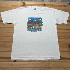 Vintage 90s Crazy Shirts Lahaina Hawaii Sailboat Maui Beach Graphic T-Shirt - XL picture