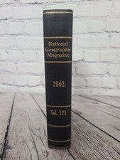 Vintage 1962 / Volume 121 Bound Annual Issues National Geographic Magazine Book picture