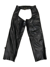 HARLEY-DAVIDSON Y2K Genuine Leather Power-Stretch Chaps MotorClothes WS Rare picture