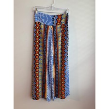 India Boutique Blue Mixed Print Palazzo Pants Women Size Small picture