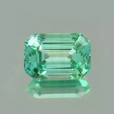 10.20 Ct AAA+ Natural Flawless Ceylon Green Sapphire Emerald Cut Loose Gemstone picture