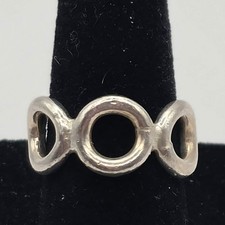 Vintage Mexico 925 Sterling Silver Open Circle Band Ring Size 6.5 6.43g picture