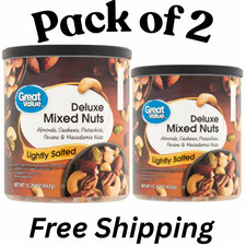 Great Value Lightly Salted, Deluxe Mixed Nuts, 15.25 oz 2 PACK picture