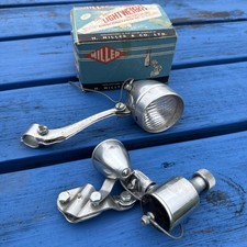 VTG MILLER Bicycle Headlight, Generator & Tail Light Model No.533 L.W. Set NOS picture