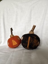 Primitive Handmade Halloween Decor Pumpkin Lot Of 2 Grungy Folk Art Bowl Filler picture