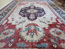 10 x 14 VINTAGE DESIGN TURKISH VEG DYE SERAPI HERIZ KAZAK ANTIQUE CAUCASIAN picture