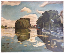 After Albert Marquet The Seine at Poissy 1950s French Oil Painting on Canvas picture