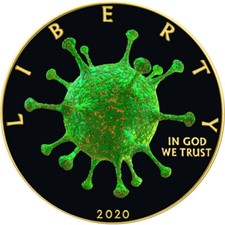 RARE 199pc American Silver Eagle OUTBREAK COVID CORONAVIRUS 2020 Liberty $1 Coin picture