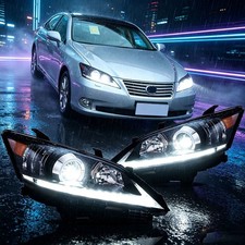 2xVLAND LED DRL Headlights Front Lamps For 2010-2012 Lexus ES 350 Black Housing picture