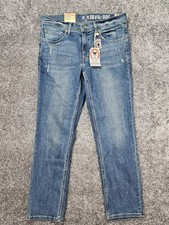 Devil-Dog Dungarees Slim Straight Jeans Mens 32x30 NWT Medium Wash Stretch Denim picture