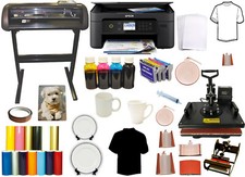 8in1 Combo Heat Press 28 1000 Plotter Vinyl Cutter Epson Wireless Printer Bundle picture