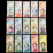 Venezuela 15 Banknotes Lot Set Bolivares Currency Banknote World Paper Money picture
