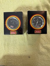 NOS Vintage Mallory 29701 Ammeter & 29706 Oil Pressure Gauge Set Original Boxes picture
